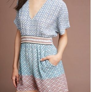 NWOT Anthropologie brand patterned romper XS